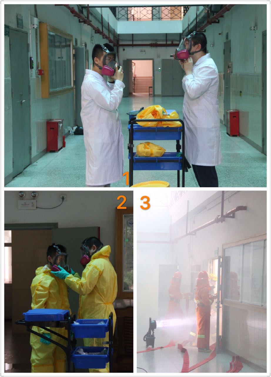 William希尔化学实验室安全突发事件应急处置演练在我院举行